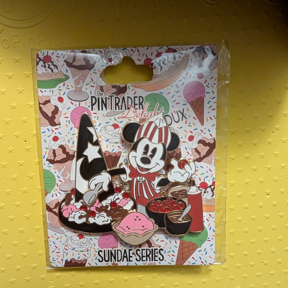 Disney Mickey Mouse Sundae Series Pin - Red, Black, White